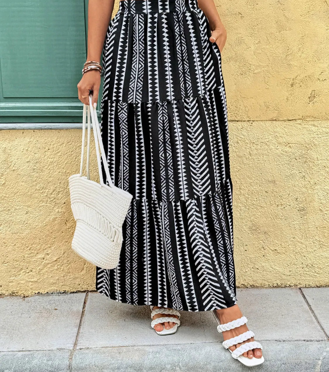 Printed High Waist Skirt