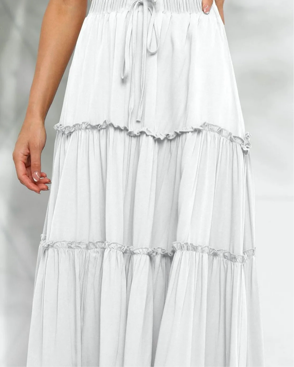 Frill Tiered Midi Skirt