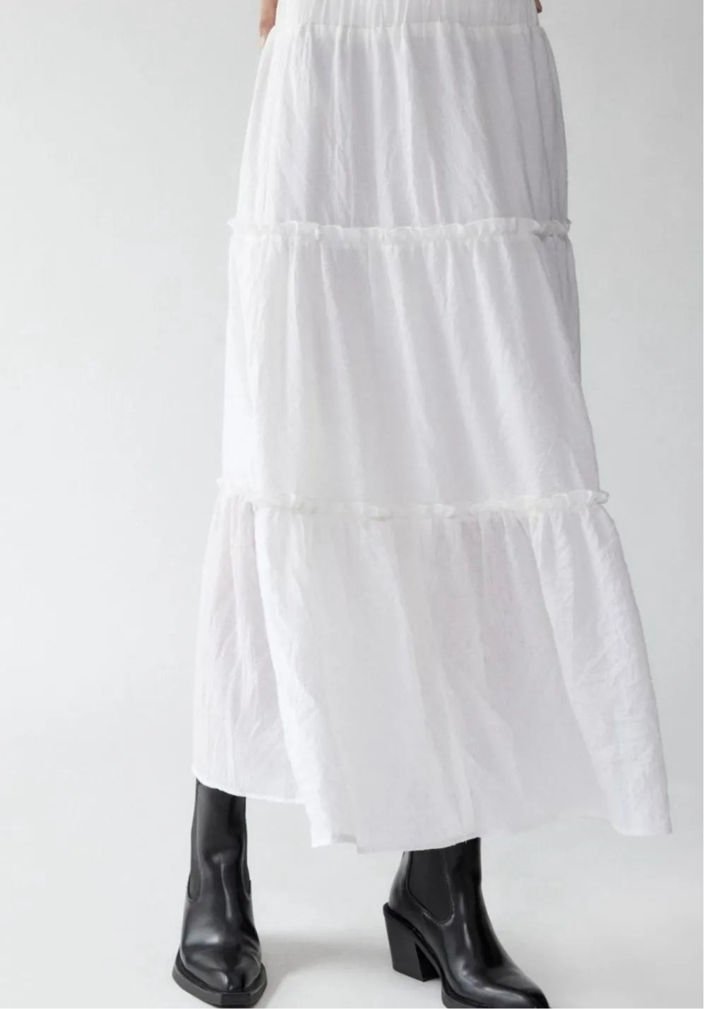 Frill Elastic Waist Skirt