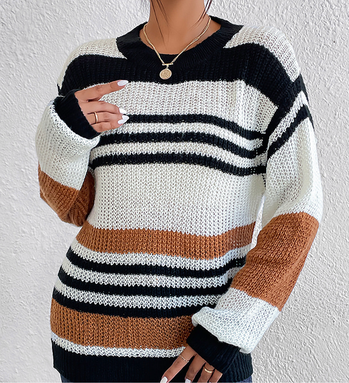 Striped Round Neck Sweater