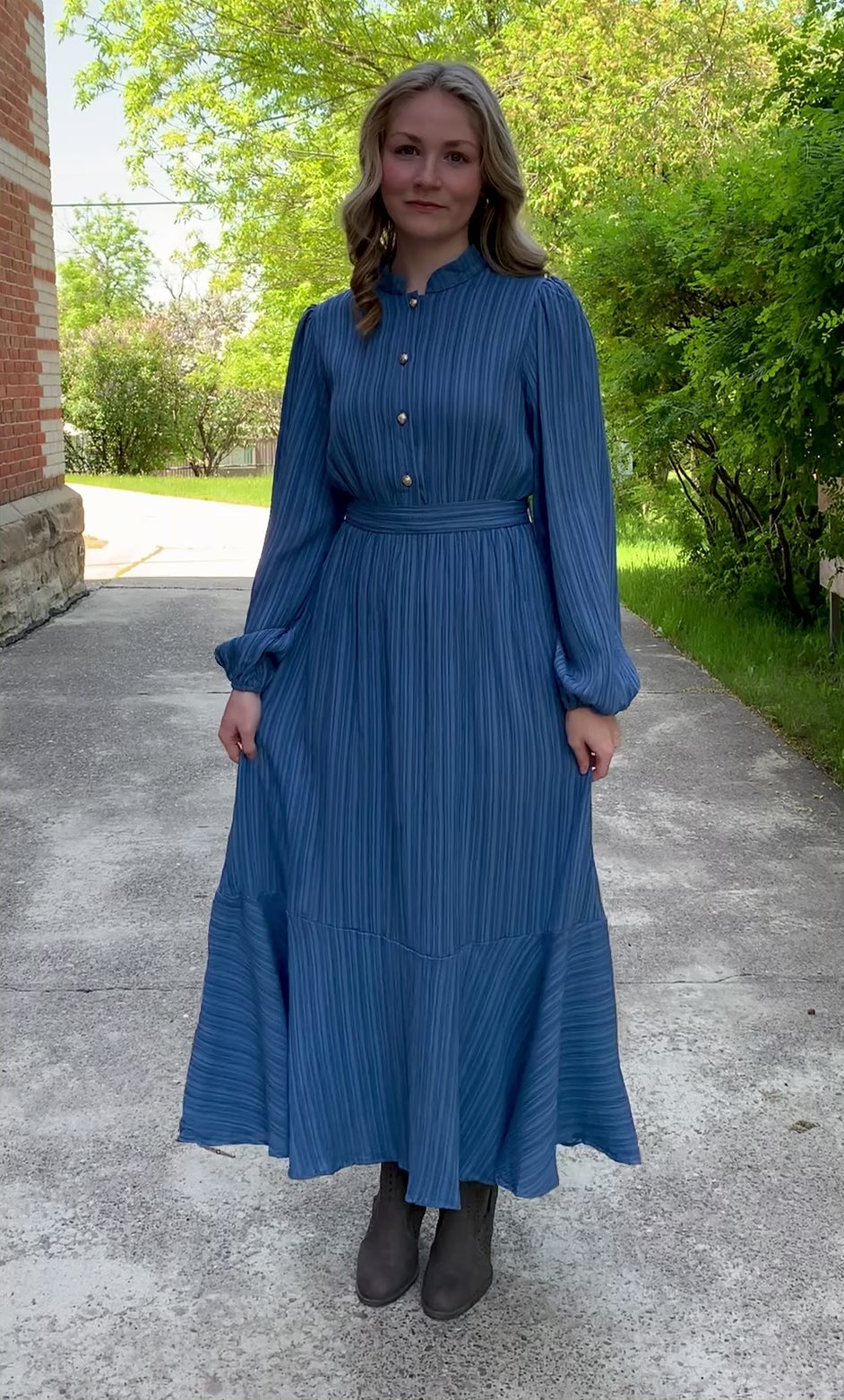 Honey Tie Waist Long Sleeve Dress