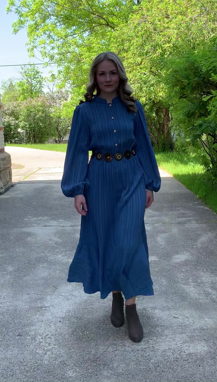 Honey Tie Waist Long Sleeve Dress